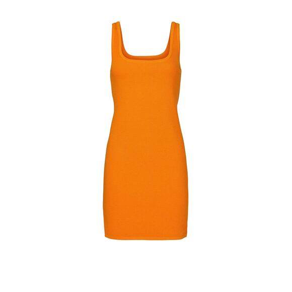 Victor Glemaud Peach Orange Wool Jersey Sleeveless Scoop Neck Mini Dress Size L - Picture 4 of 13